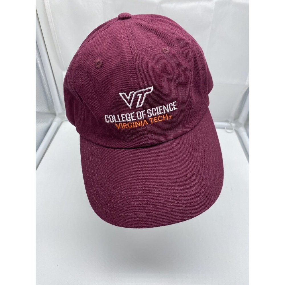 Virginia Tech Maroon Baseball Hat College Of Science Cap Adjustable Strap-back